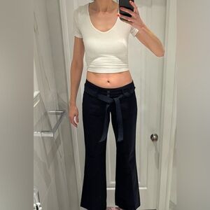 Zara Basic Navy Buttoned Pants